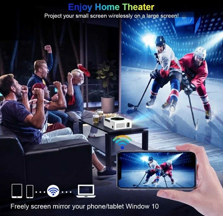 Vídeo Projetor led 9000 lumens + WiFi + NATIVA 1080P / NOVOS