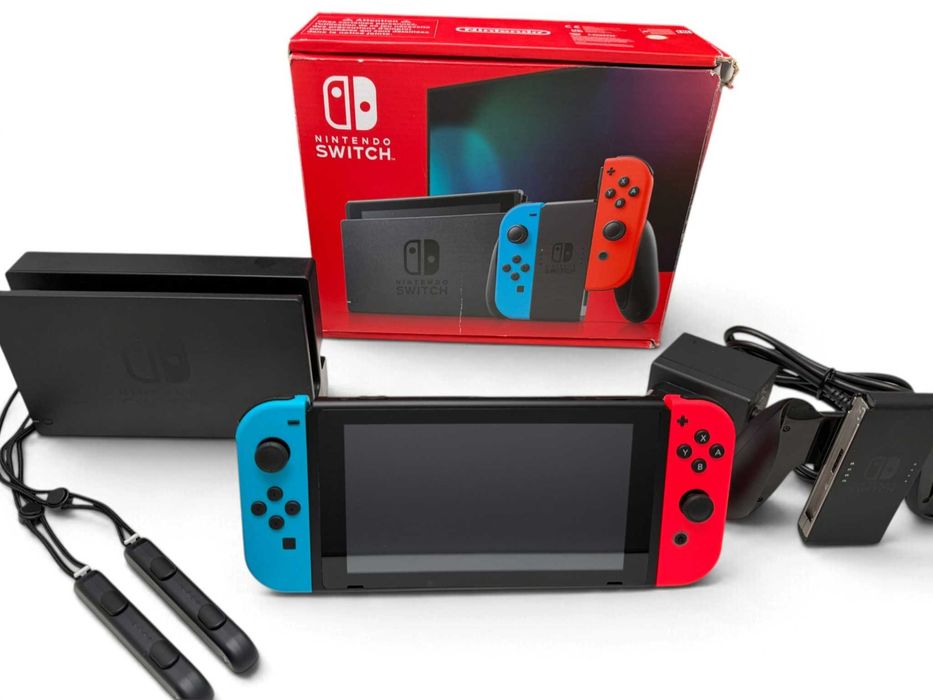 Konsola Do Gier Nintendo Switch V2 HAC-001(-01) neon komplet w pudełku  IDEALNA!