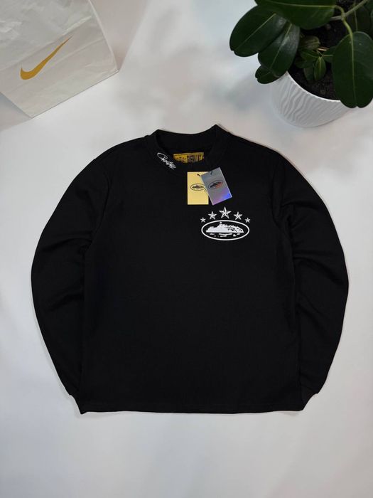 Лонгслів Corteiz чорний Кофта Кортез Стильна кофта Corteiz