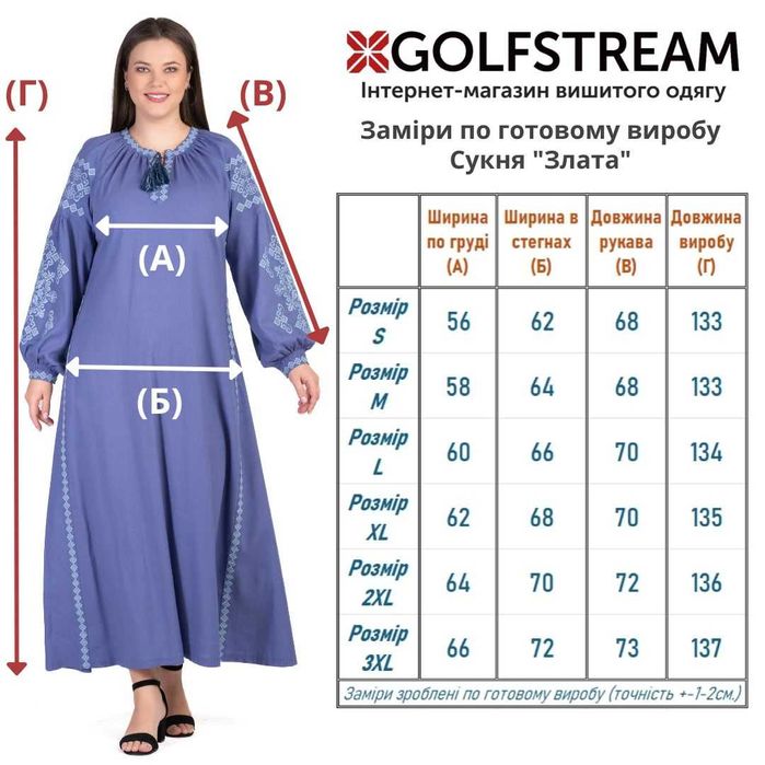 Лляна сукня вишиванка  "Злата"