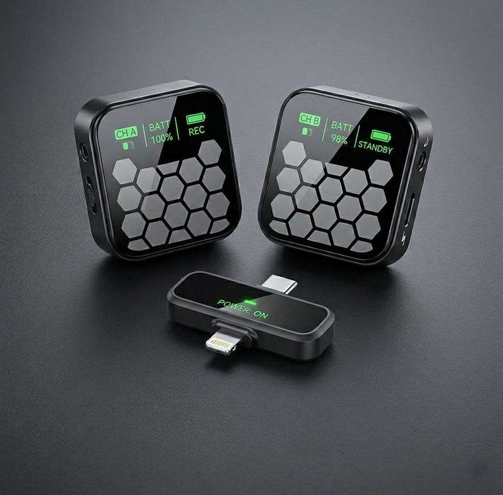 Беспроводной микрофон 2в1 для Type-C и iOS с шумоподавлением