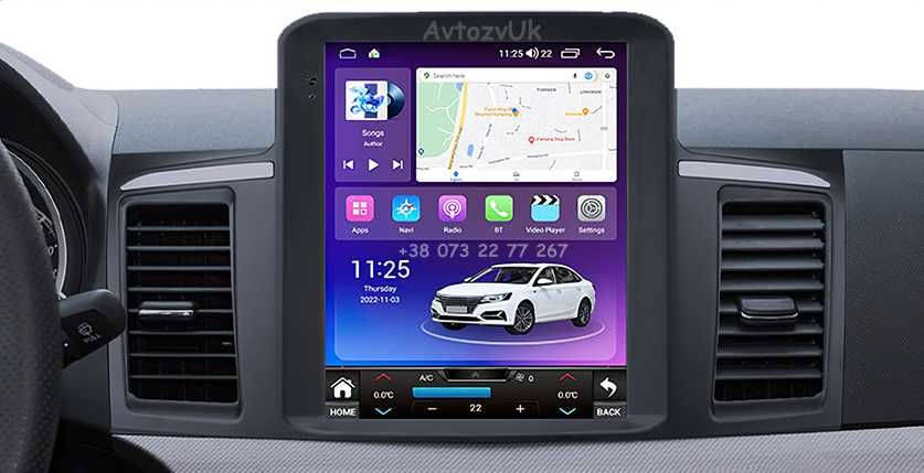 Магнитола LANCER 10 Mitsubishi Х 9 GPS Tesla 2 дин CarPlay Android 15