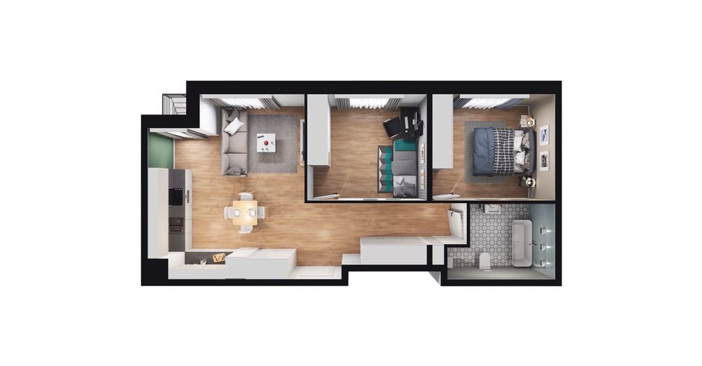 3-pokojowe mieszkanie 59m2 + loggia Bezpośrednio