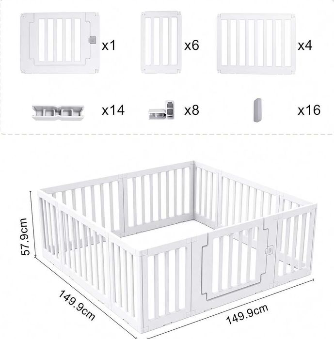 Kojec dla Dzieci Gupamiga 11 Paneli Modułowy 150x150x60