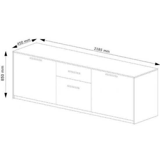Lille 220x85x45 (dąb sonoma) Nowa komoda