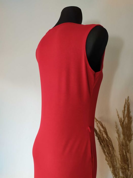 Signature Czerwona sukienka Midi Basic Obcisła Tuba 38 40