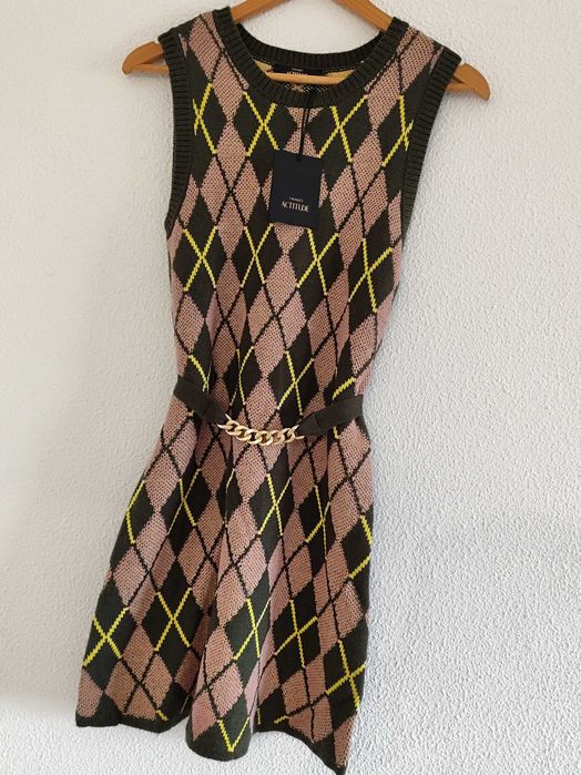 Vestido malha, cintado