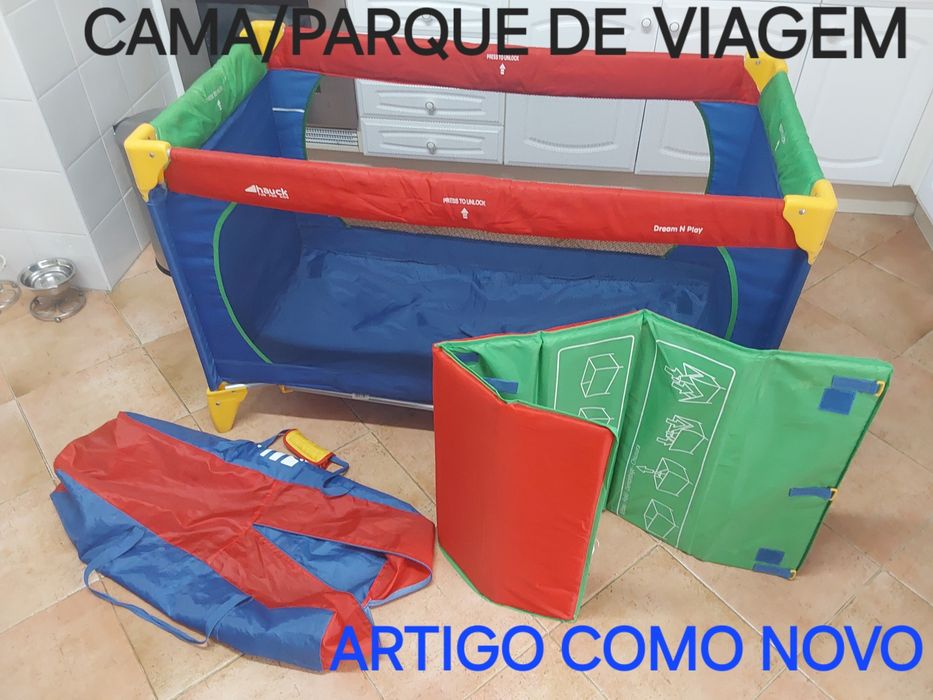 CAMA/PARQUE de VIAGEM como NOVA PARA BEBÉ.Casa Quarto Sala Cozinha.
