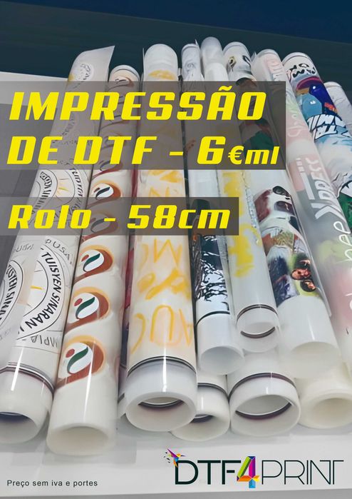 Impressão DTF 57cm - 6,9€ metro linear