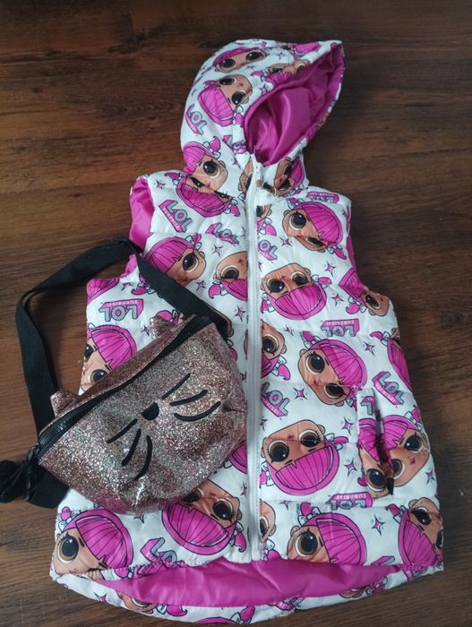 Kamizelka dla dziewczynki + saszetka