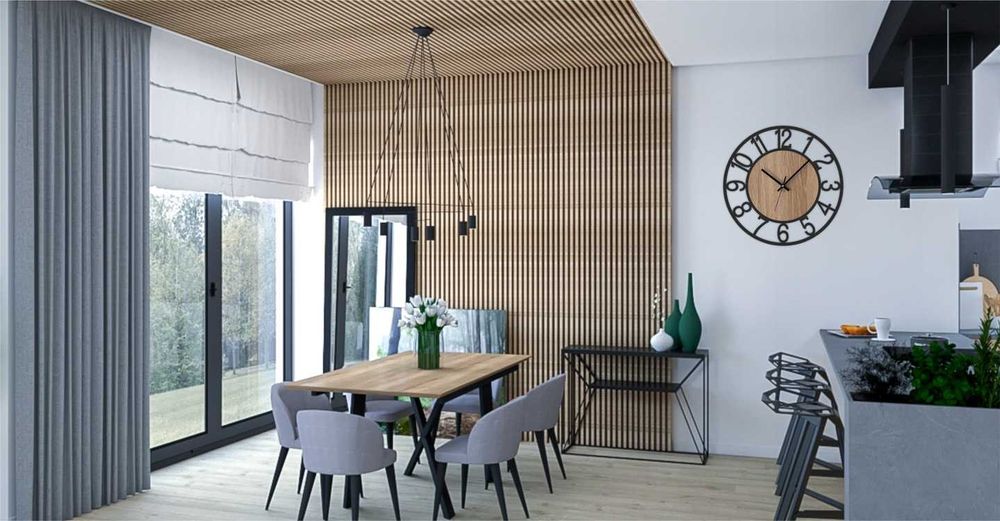 Zegar Ścienny DAKOTA 40 cm Nowoczesny Dąb Sonoma