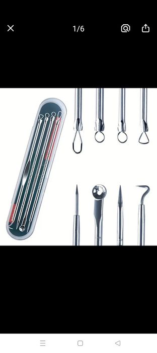 Set/ conjunto para borbulhas/ pontos negros/ impurezas faciais inox NO