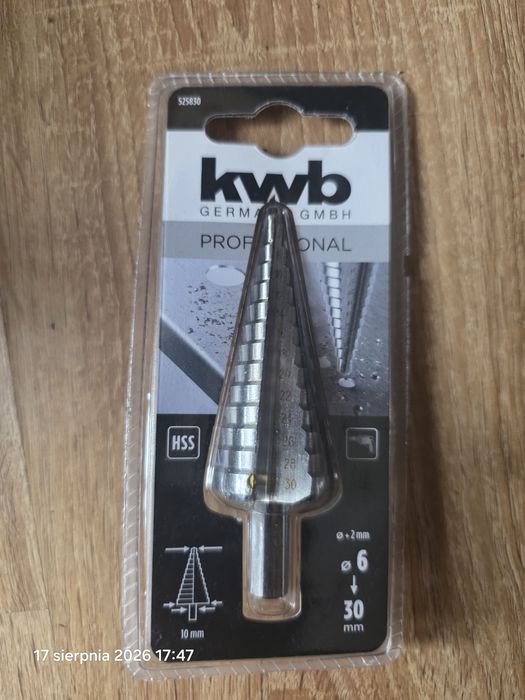 Wiertło stopniowe stożkowe  KWB HSS 6 - 30 MM