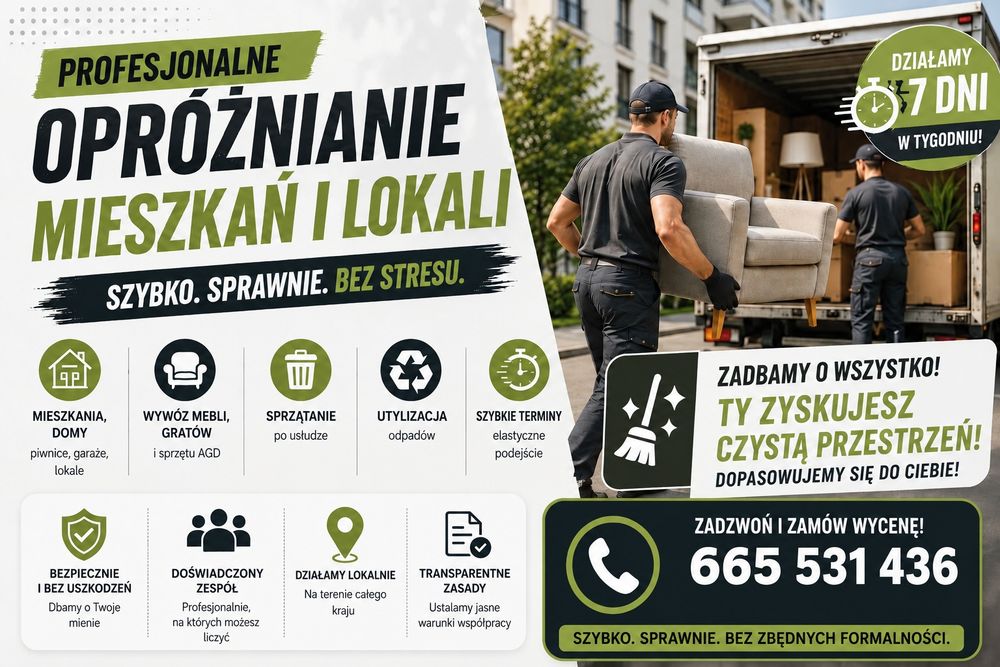 Opróżnianie mieszkań i garaży