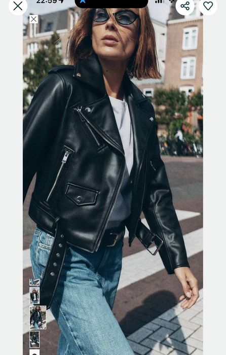 Черная куртка косуха Zara S/M