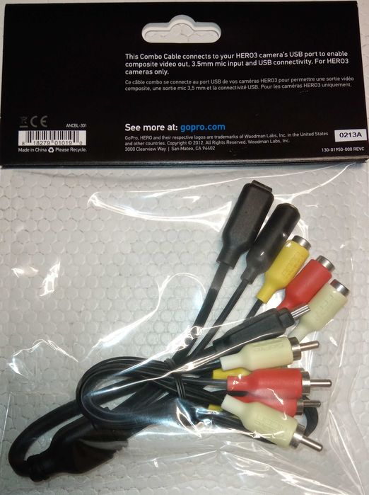 Cabos para GOPRO hero 3, "Combo Cable", genuinos, novos