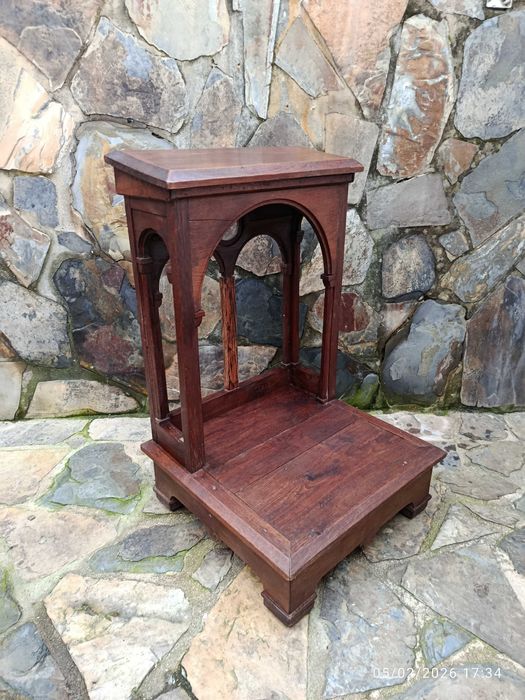 Genuflexório oratório de oração Carvalho Gótico Vitoriano século XIX