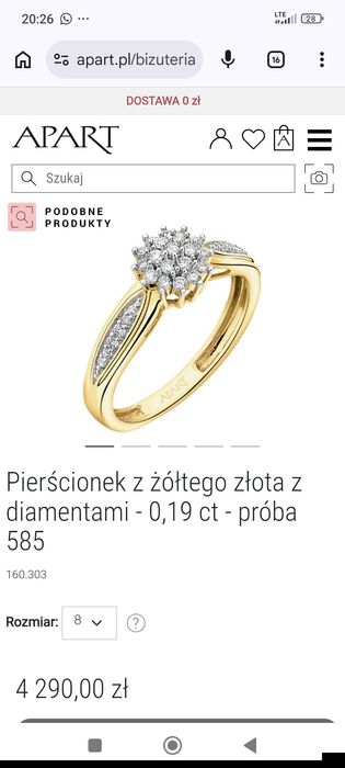 Pierścionek Apart diamenty 160.303/16