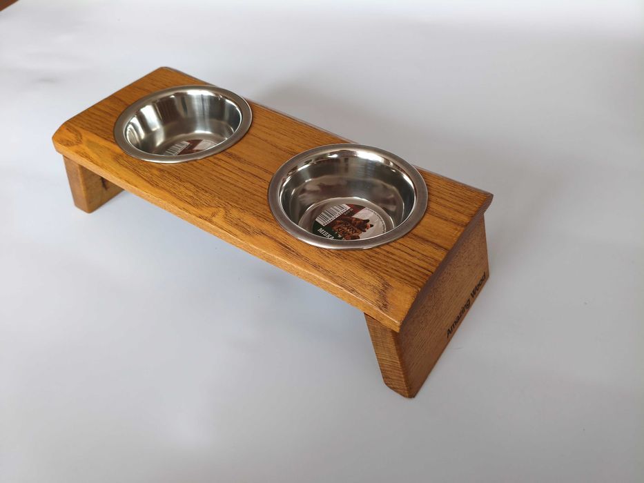 Stojak na miski dla psa lub kota 2 x 0,22l