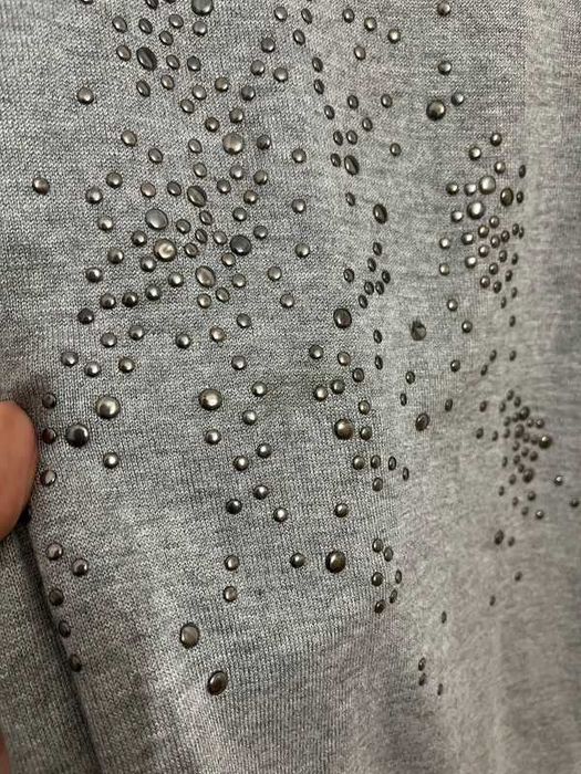 Szara tunika z aplikacją M/L