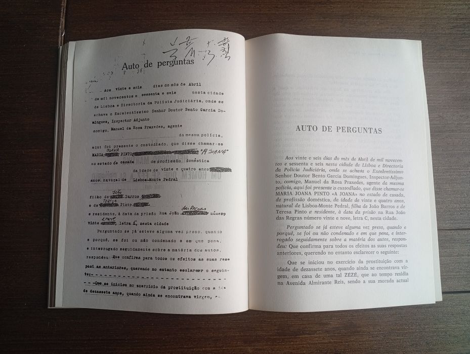 livro "O Processo das Virgens: Aventuras, Venturas e Desventuras Sexuais em Lisboa, nos Últimos Anos do Fascismo"