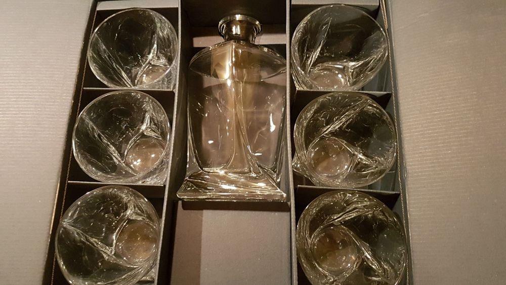 Karafka i 6 szklanek do whisky kryształ Julia