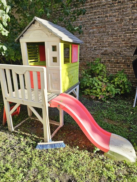 SMOBY Domek Na Palach - Domek Ogrodowy Zjeżdżalnia