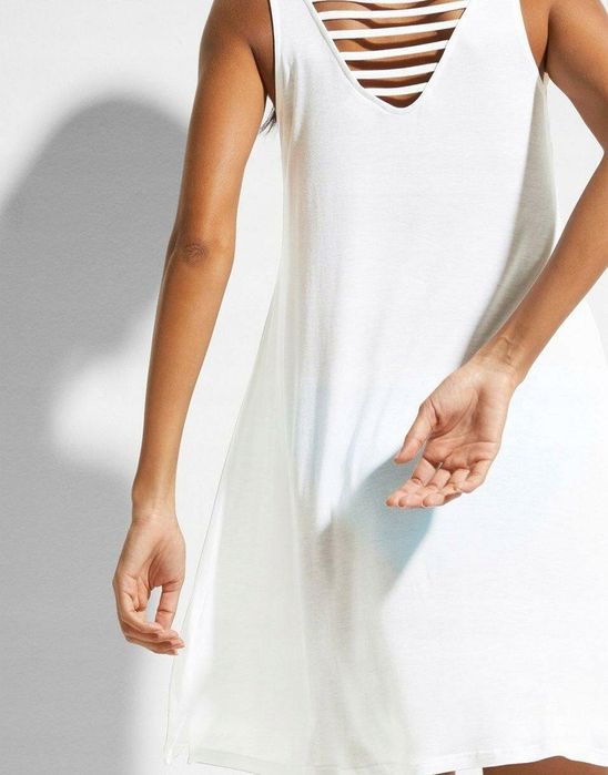 B.P.C sukienka plażowa biała wiskozowa ^44/46