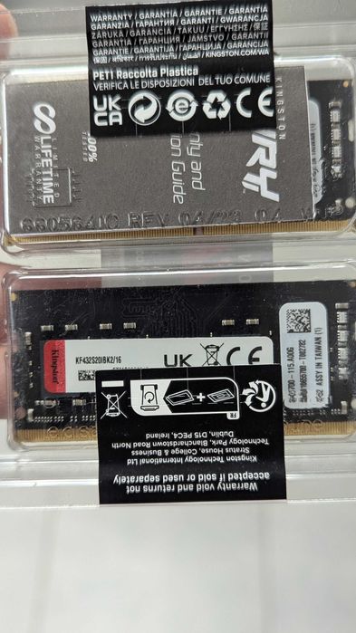 Оперативна пам'ять DDR4 16GB 3200 MHz Kingston Fury(KF432S20IBK2/16)