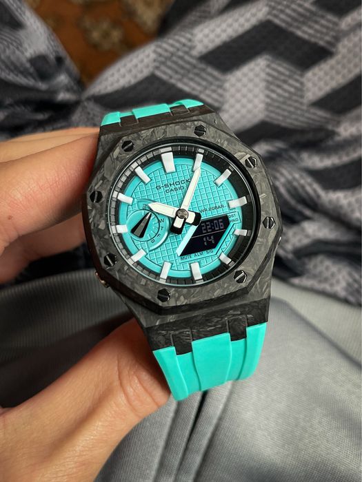 Custom G-Shock Carbon Tiffany MOD GA2100