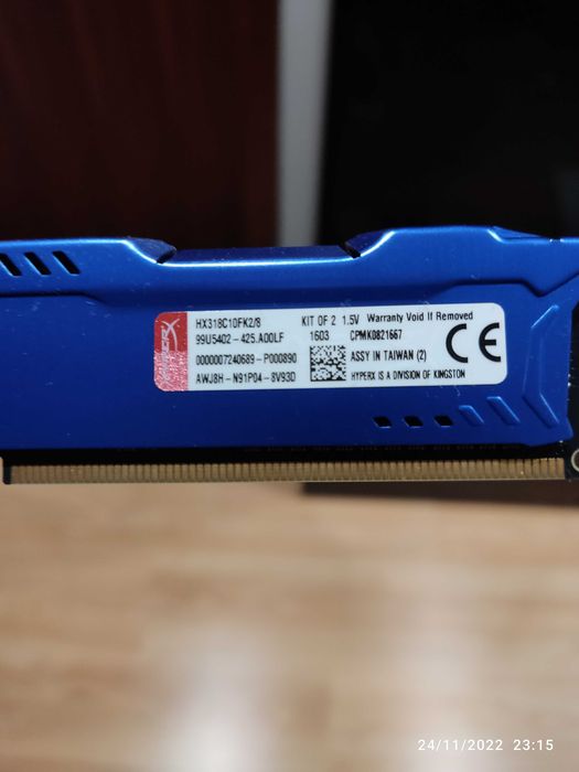 Memórias DDR3 16Gb (8x2) Kingston Hyper x Fury64729875803265121