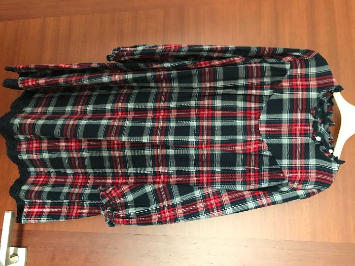 Girl's Blue and Red Plaid Dress - Ages 7/8