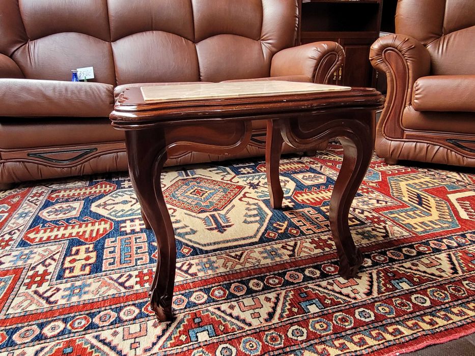 Mesa de centro em madeira com tampo em pedra64584636702465121