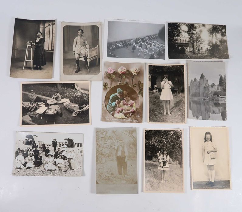 Lote com 65 fotos postais antigos