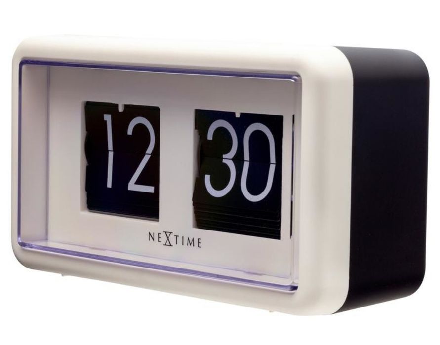 Zegar stołowy nextime biały, czarny 18cm
