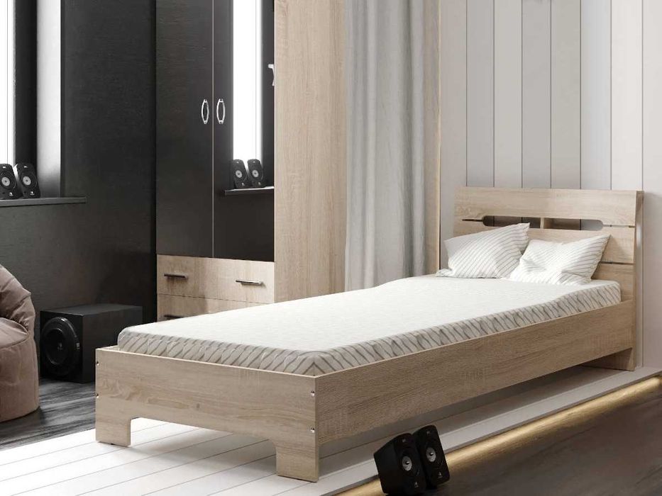 Акція Комплект Односпальне Ліжко 90+ вклад+ орт. матрац 90*200