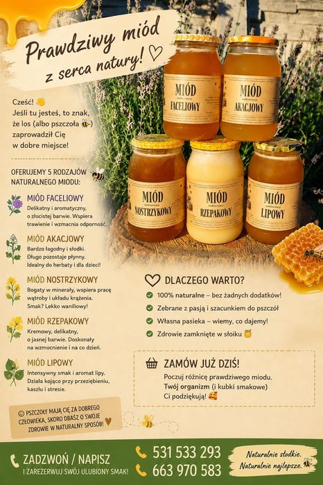 Miód z własnej pasieki.