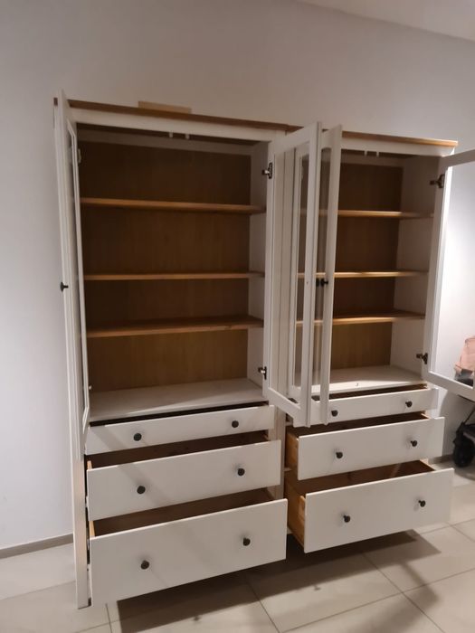 Dwie witryny Hemnes biała bejca dostawa z wniesieniem