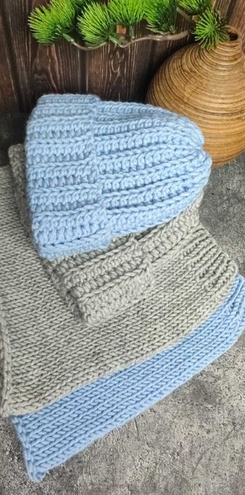 Czapka + komin /komplet zimowy handmade