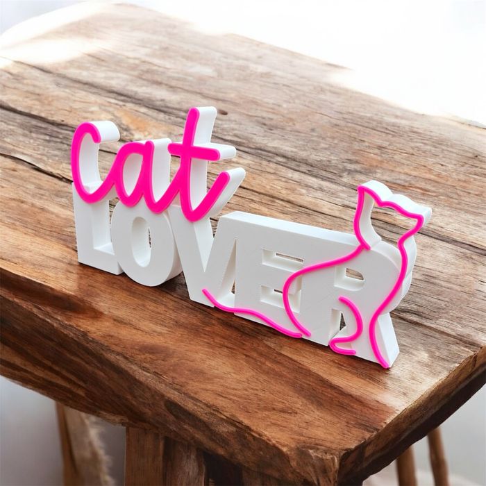 Texto decorativo “Cat Lover”
