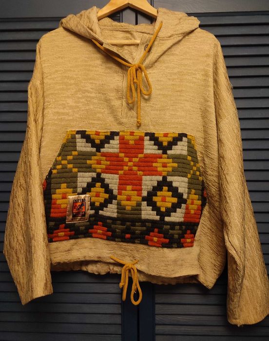 Bluza z kapturem etno hippie handmade vintage shop 38 40