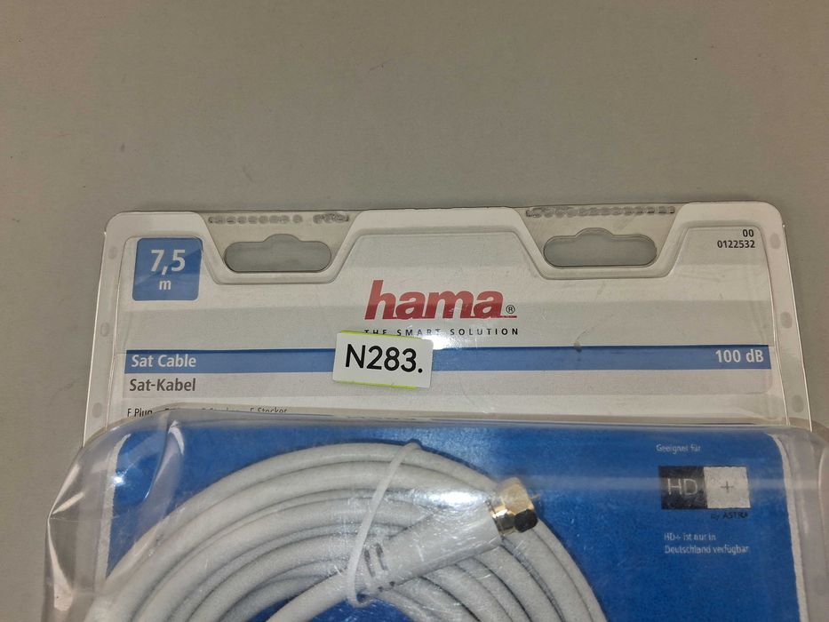 N283 Kabel Antenowy Satelitarny Hama 7,5m 100 dB Potrójnie Ekranowany
