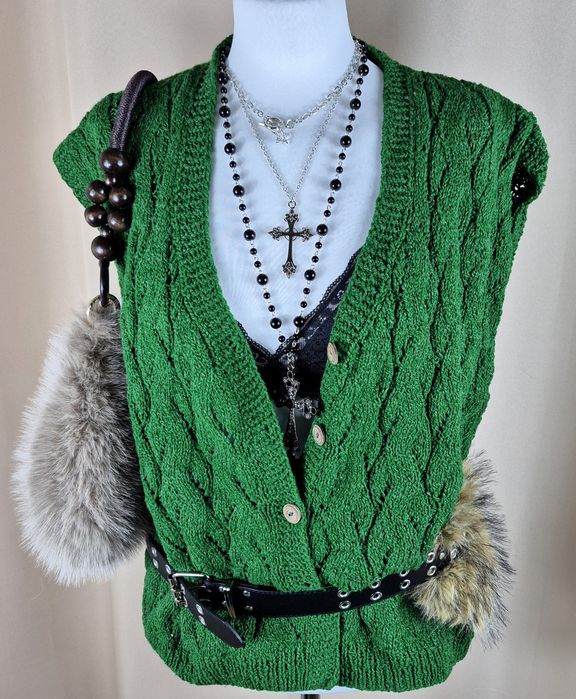 Kamizelka bezrękawnik sweterek kardigan  XL avant garde