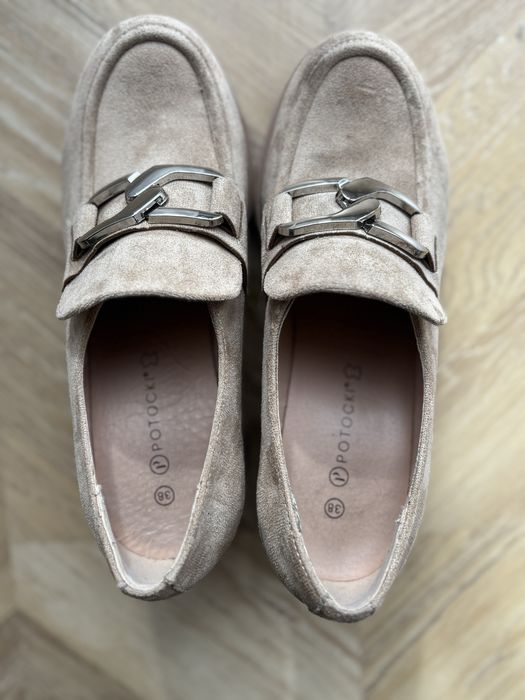 Półbuty Potocki na słupku skórzane