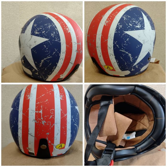 Мото шлем 3/4. Ретро. Круизер. Американский стиль XXL. Новые