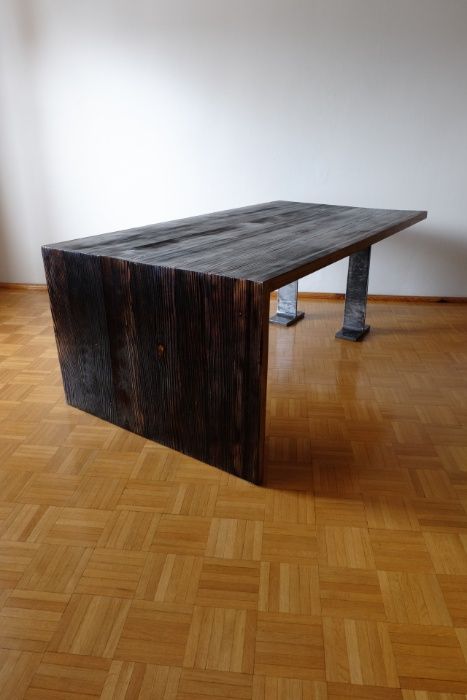 Stolik kawowy loft, czarny, industrialny, stare drewno, rustykalny