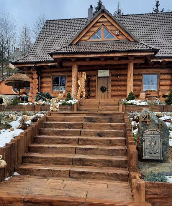 Palisada stojąca, drewno betonowe, palisada, obrzeże