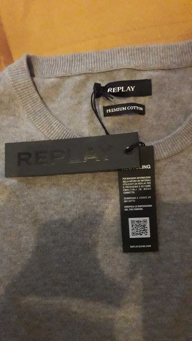 Sweter męski Replay XL szary