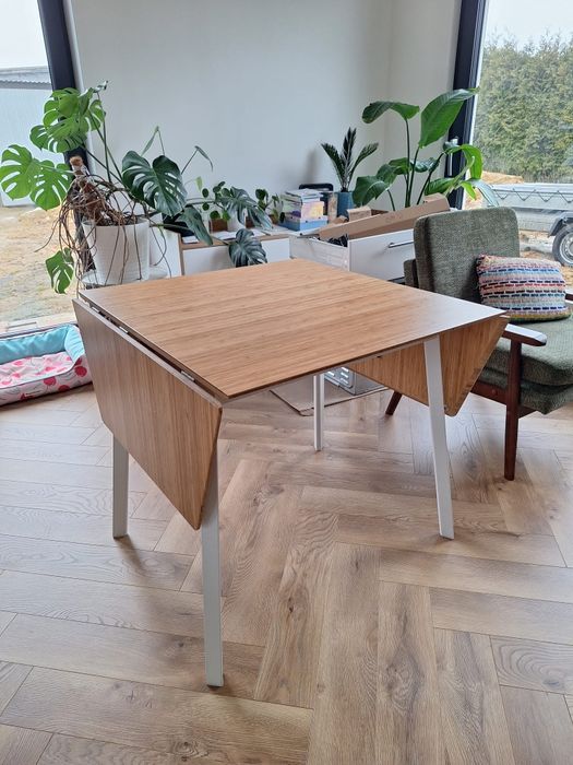 IKEA PS 2012 Stół z opuszczanym blatem, bambus/biały