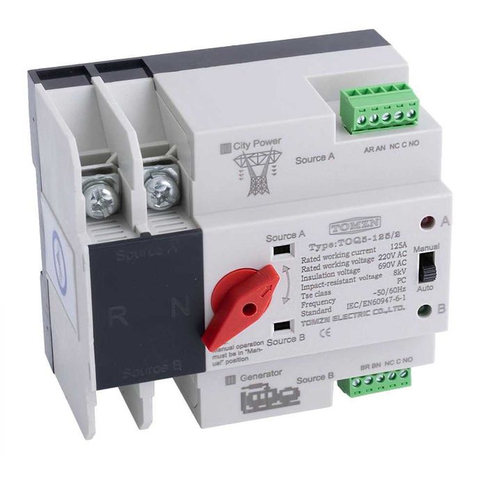 ‼️Автоматичний ввід резерву АВР TOMZN 2Р/125A (Автоматичний перемикач)